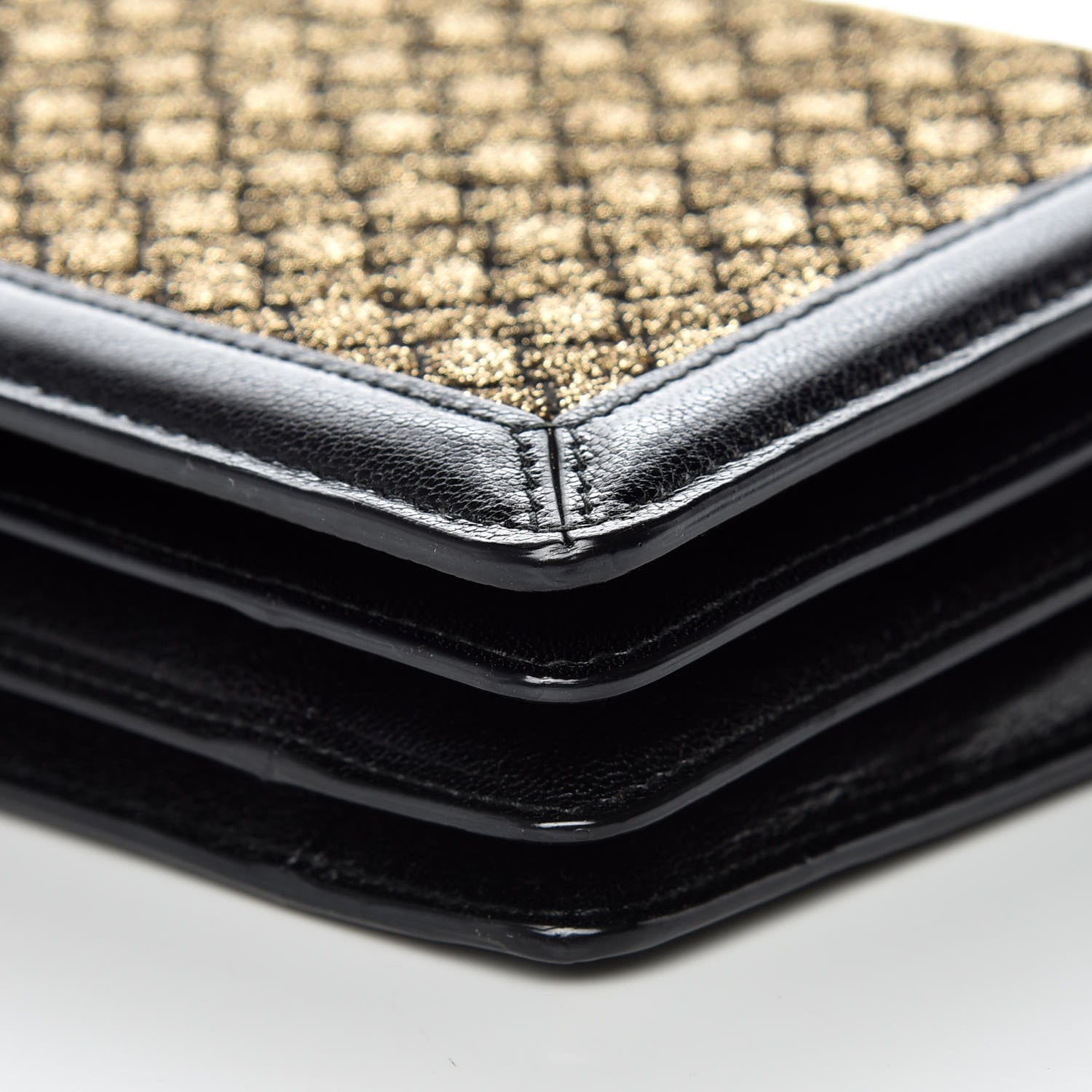 Bottega Veneta Goatskin Knit Intrecciato Mini Montebello Crossbody Bag Black Gold 6 of 9