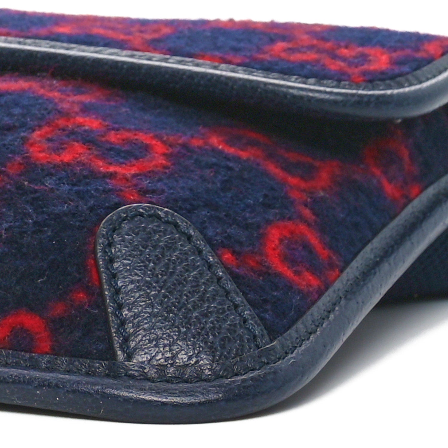 Gucci Covered Wool GG Monogram Slim Belt Bag Navy Red 10 of 10
