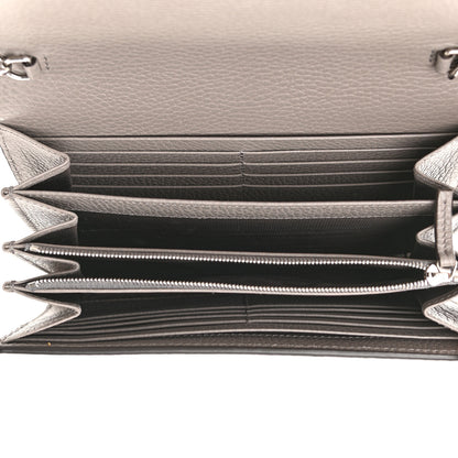 Gucci Dollar Calfskin Crystal Mini Dionysus Chain Wallet Dusty Grey Black Diamond 5 of 9