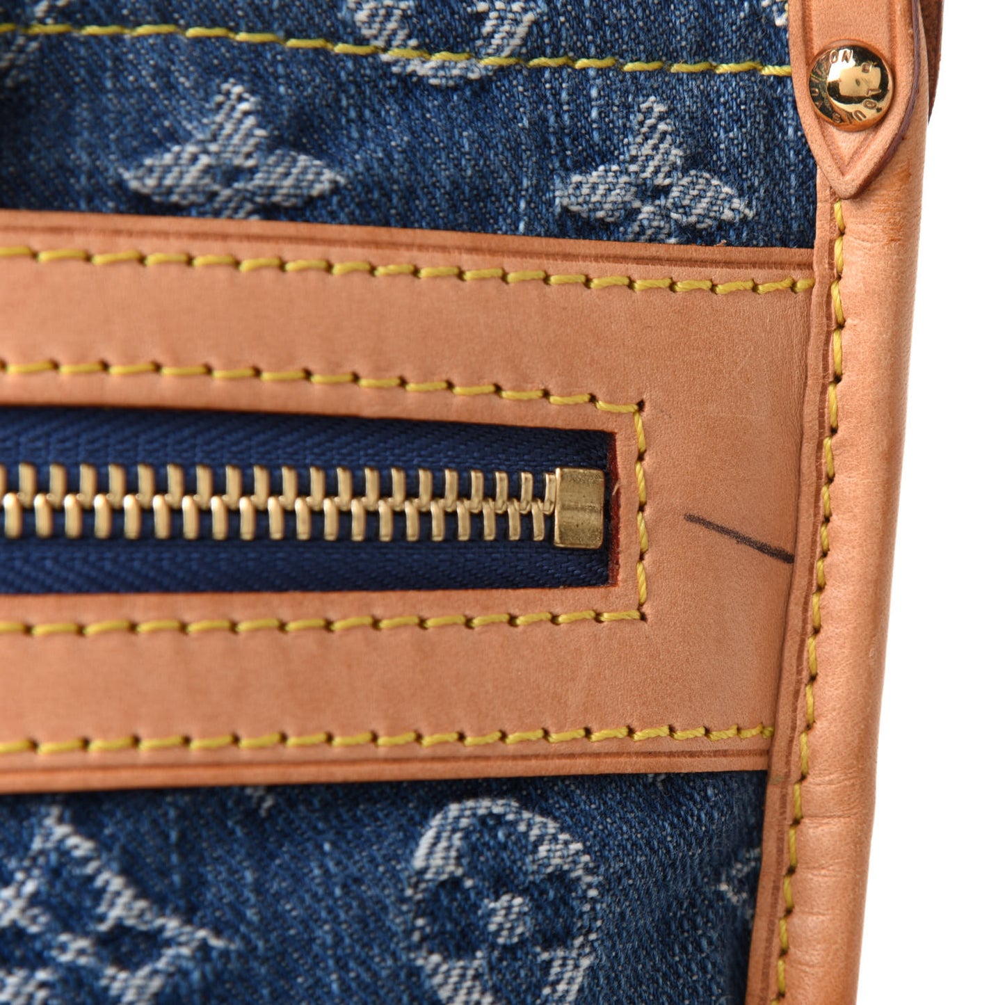 Monogram Denim Sac Plat Blue