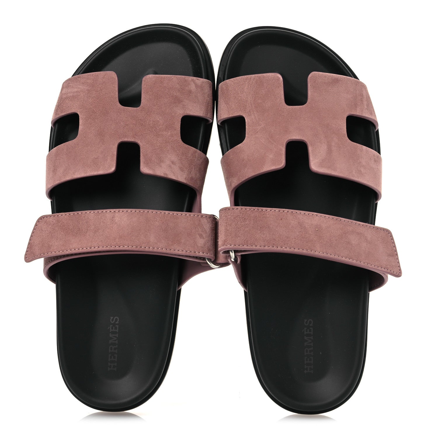 Hermes Suede Goatskin Womens Chypre Sandals 38 Rose Antique 2 of 11