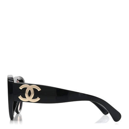 Chanel Acetate Butterfly Large CC Sunglasses 5492-A Black 3 of 7