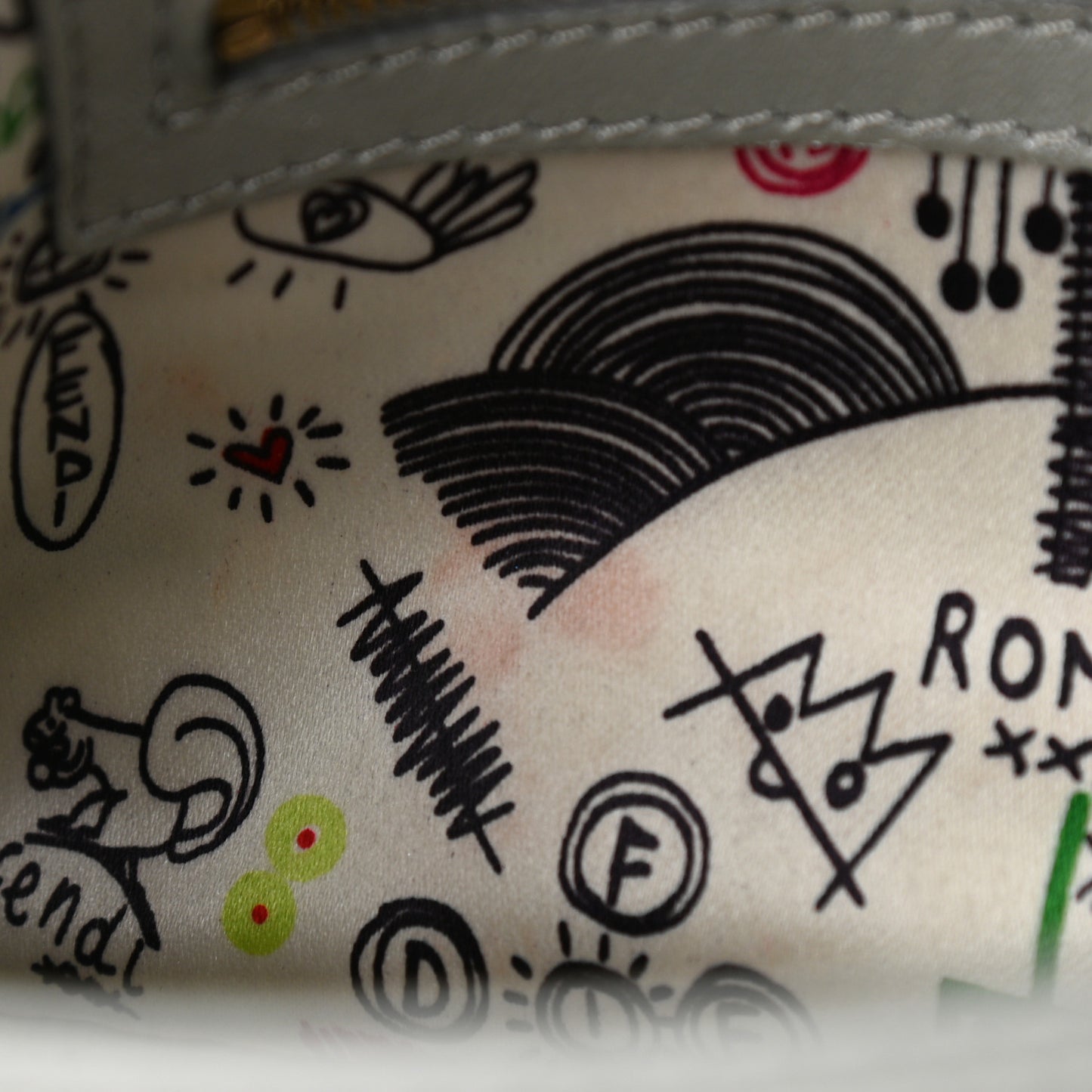 Nappa Logo Embossed Baguette Silver