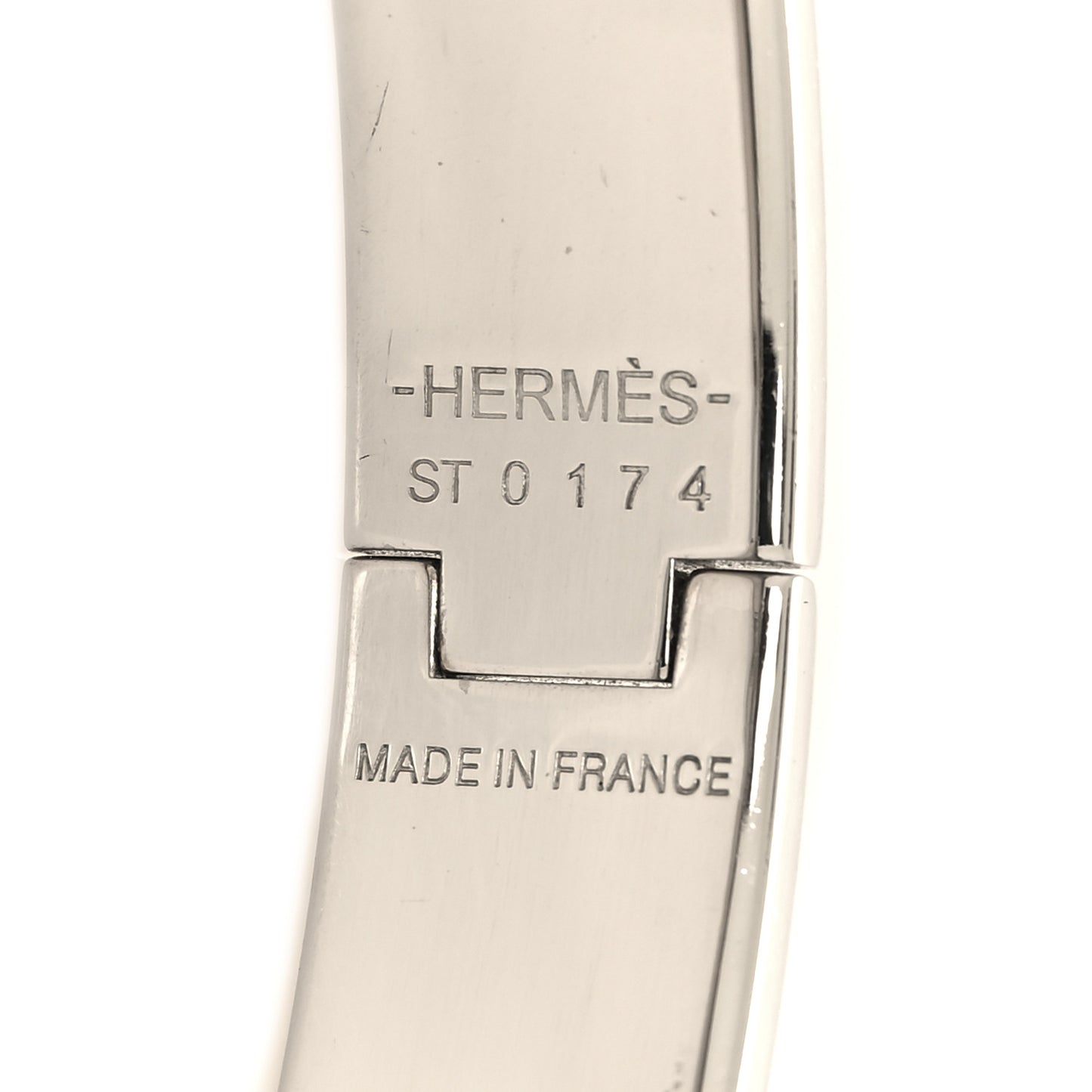 Enamel Narrow Clic Clac H Bracelet PM White
