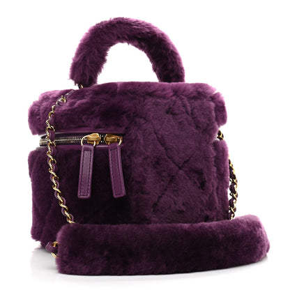 Chanel Shearling Lambskin Quilted Small Vanity Case Purple 3 of 11