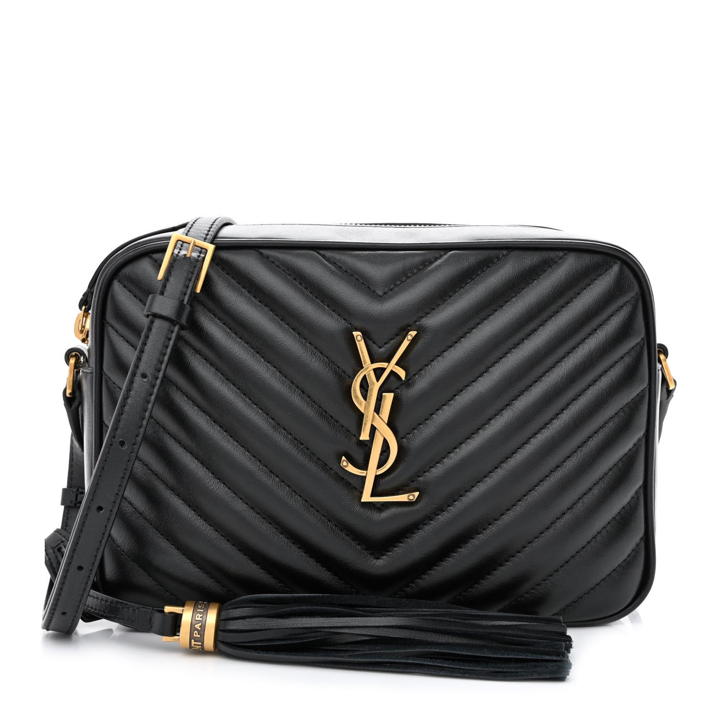 Calfskin Matelasse Monogram Lou Camera Bag Black