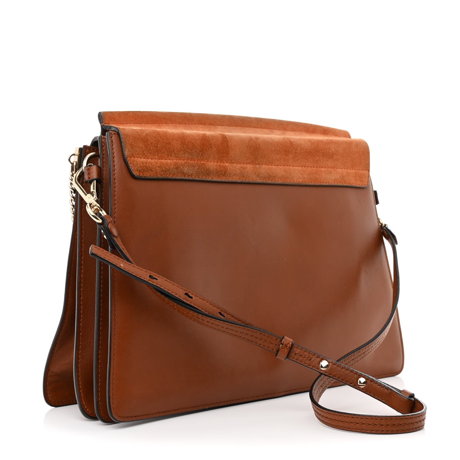 Chloe Suede Calfskin Medium Faye Shoulder Bag Tobacco 3 of 14