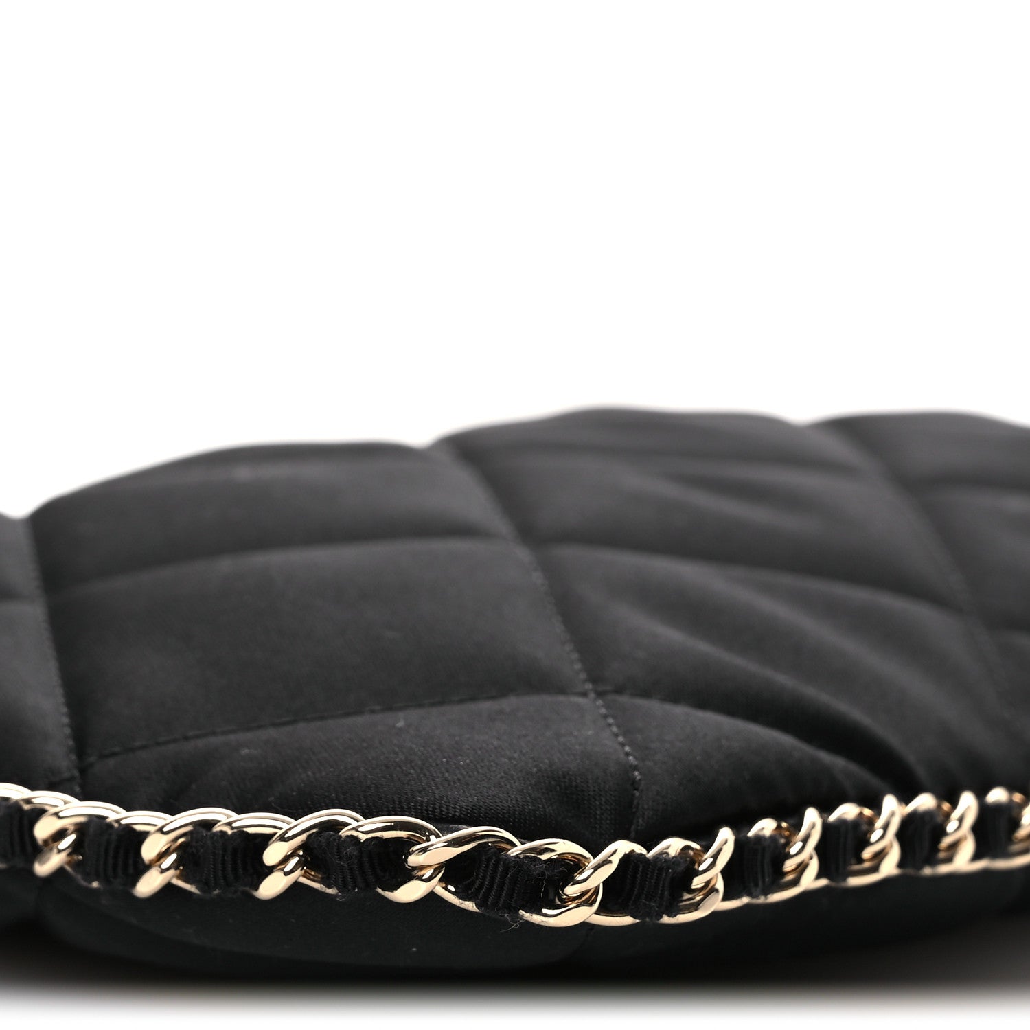 Chanel Satin Quilted Chain Around Medium Cosmetic Case Black 10 of 12