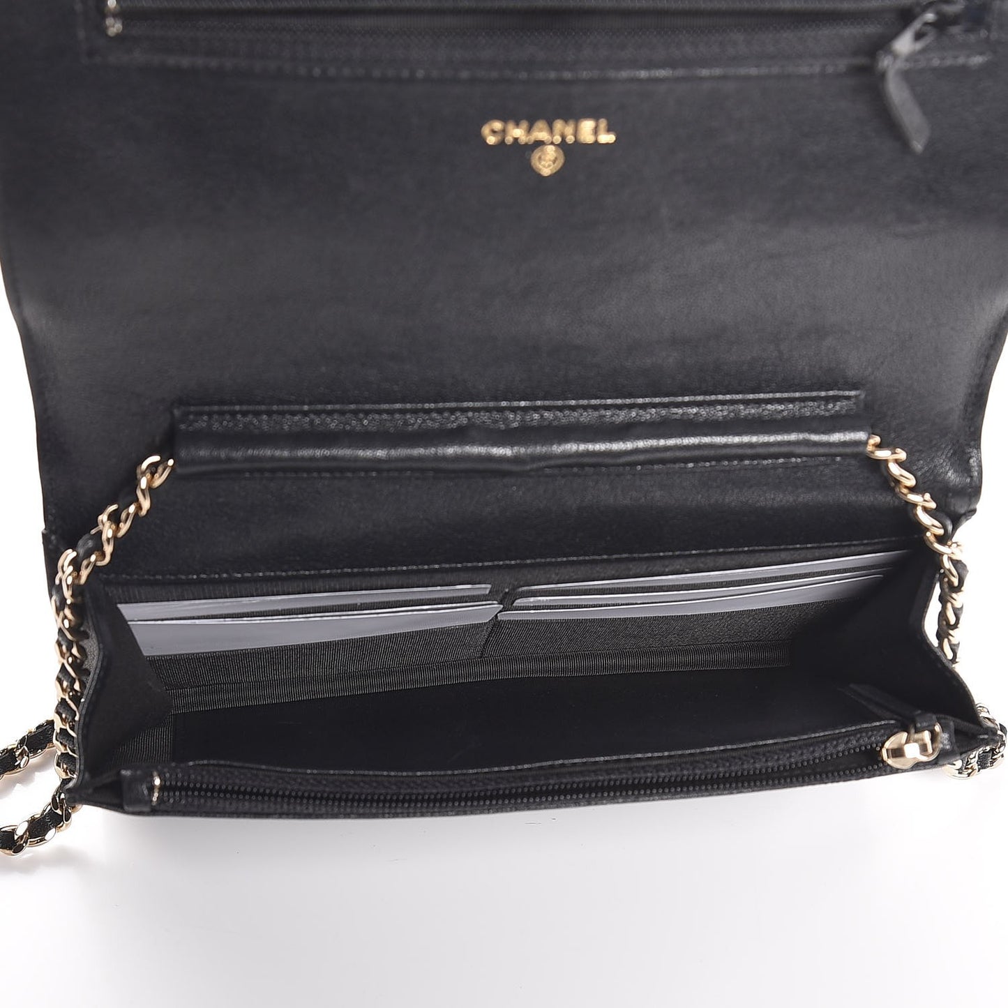 Sheepskin Quilted Mademoiselle Vintage Wallet On Chain WOC Black
