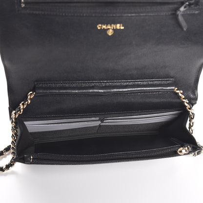 Chanel Sheepskin Quilted Mademoiselle Vintage Wallet On Chain WOC Black 5 of 8