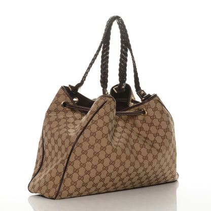 Gucci Monogram Peggy Braided Tote Dark Brown 3 of 6