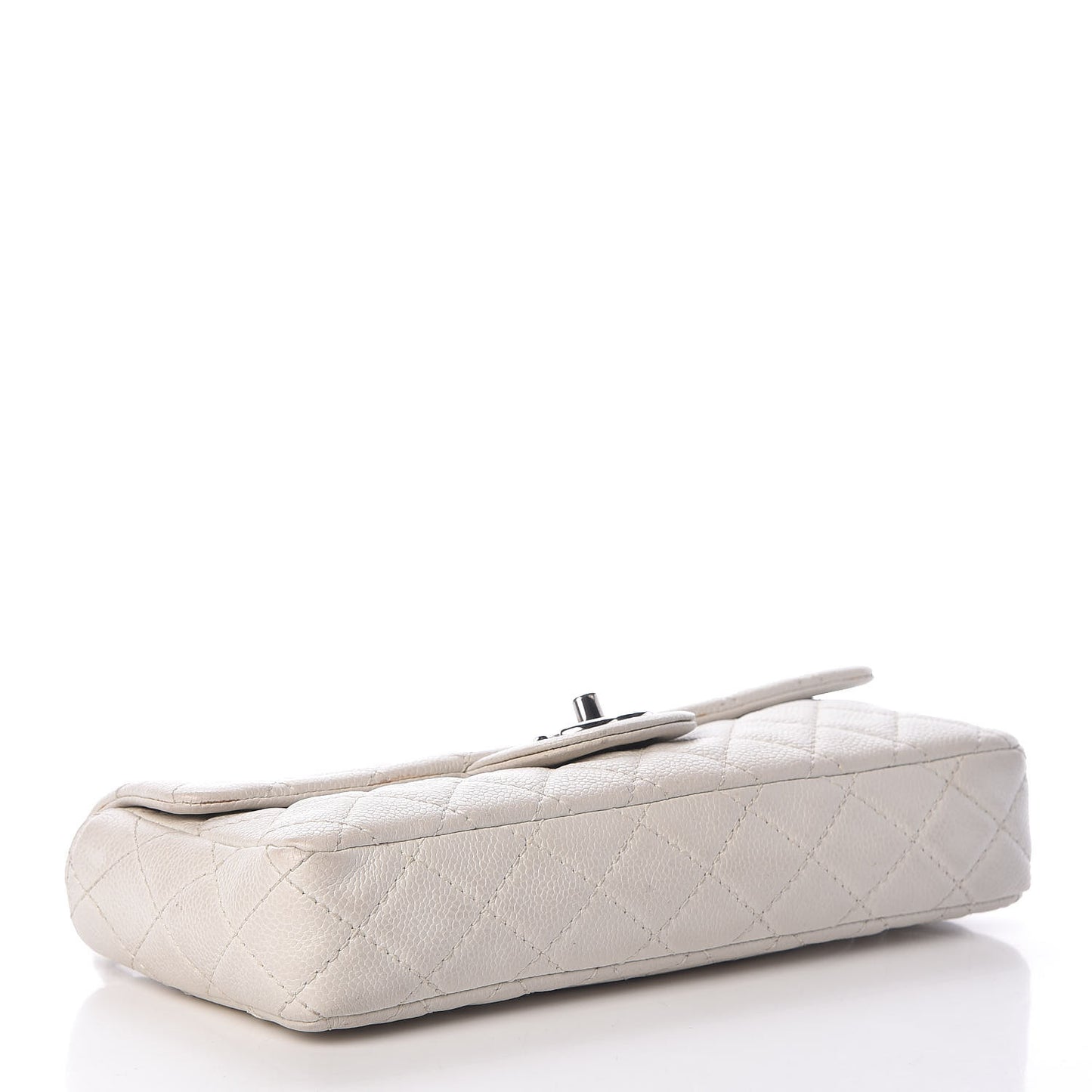 Soft Caviar Quilted East West Flap White