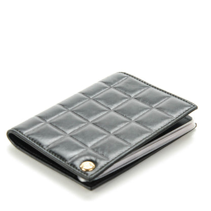 Chanel Lambskin Chocolate Bar Quilted Card Holder Wallet Black 4 of 8
