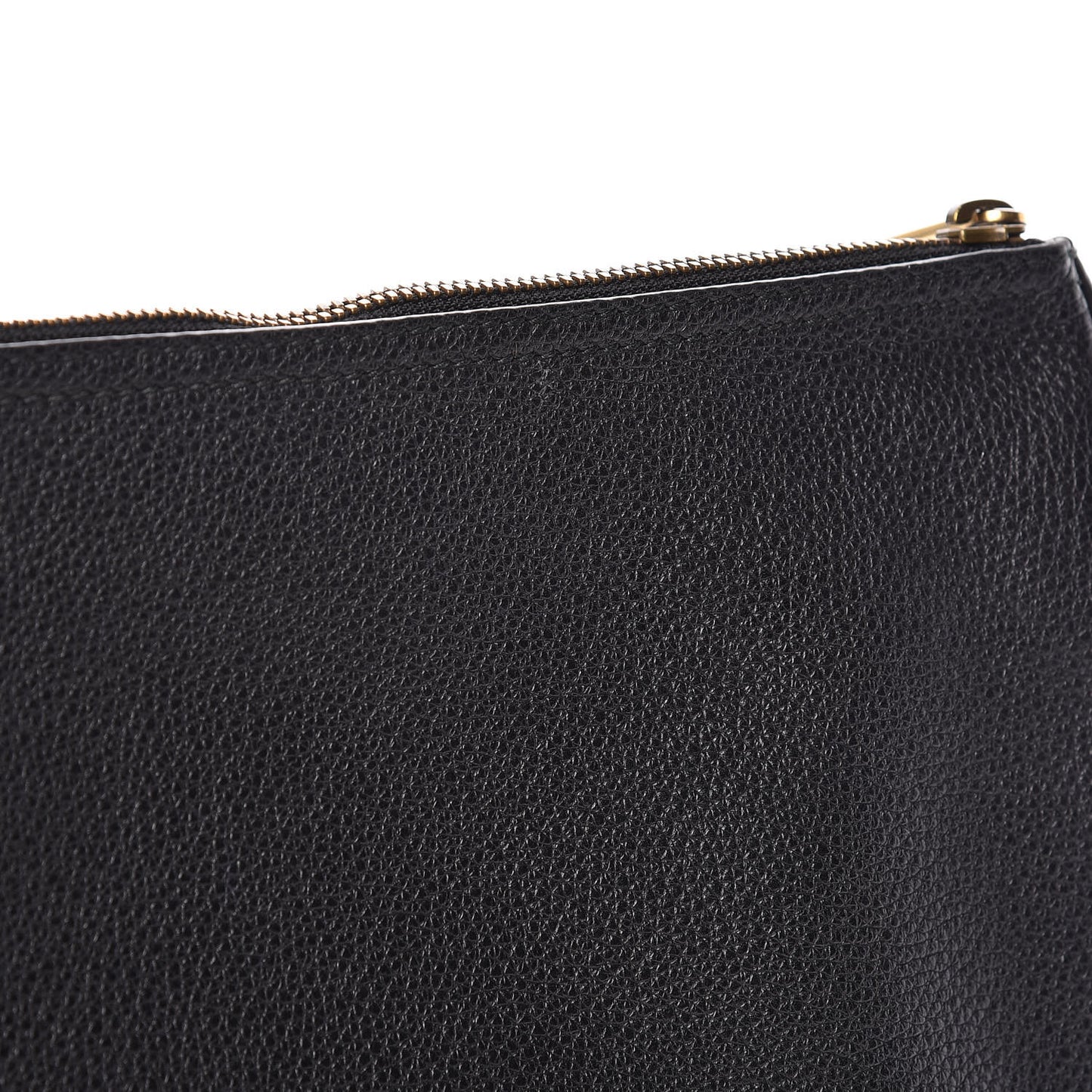 Pebbled Calfskin Medium Logo Portfolio Clutch Black