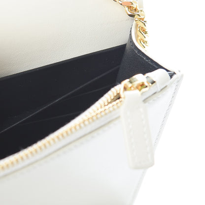 Saint Laurent Calfskin Star Print Monogram Kate Tassel Chain Wallet White Gold 8 of 11