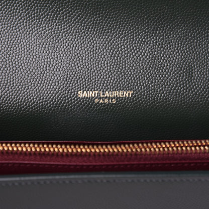 Saint Laurent Grain De Poudre Monogram Cassandra Chain Wallet Vert Fonce 6 of 10