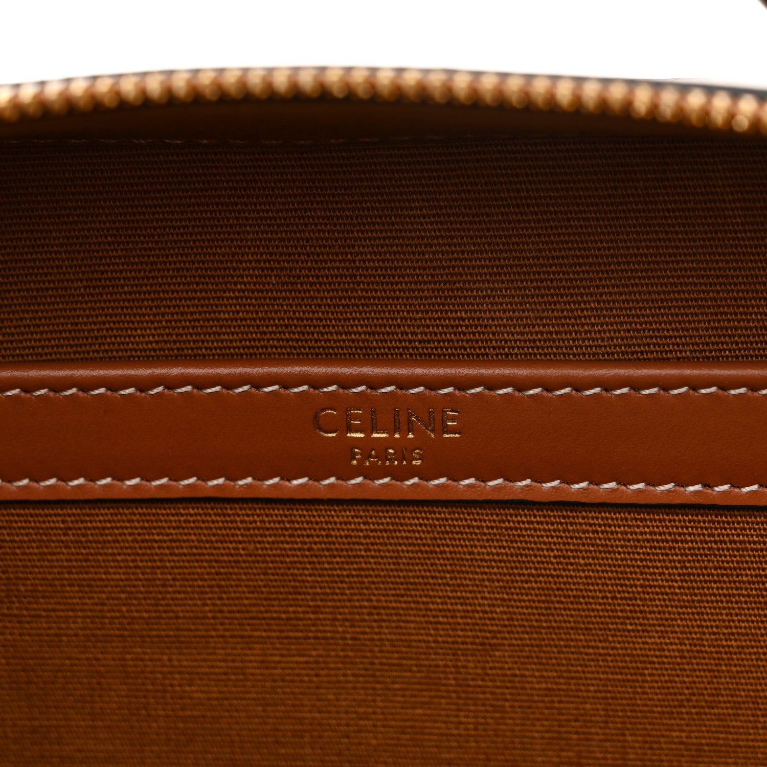 Celine Triomphe Canvas Top Handle Messenger Box Tan 6 of 10
