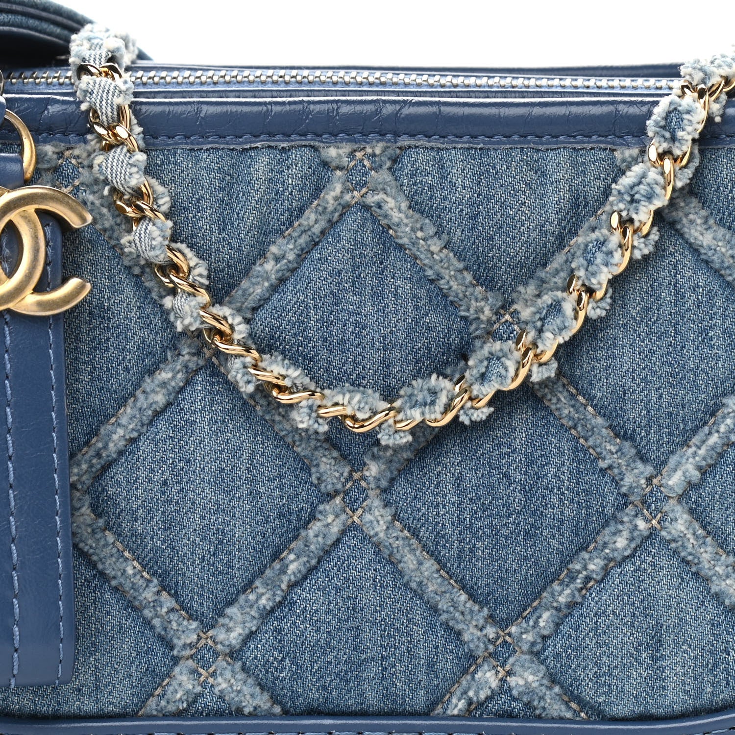 Chanel Denim Calfskin Small Gabrielle Hobo Blue 8 of 11