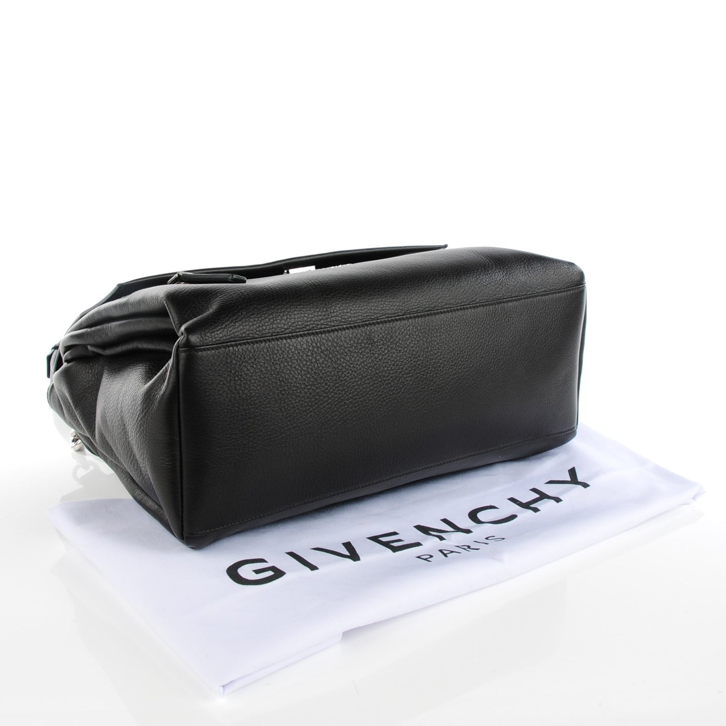 Waxy Grained Calfskin Medium Pandora Pure Flap Bag Black