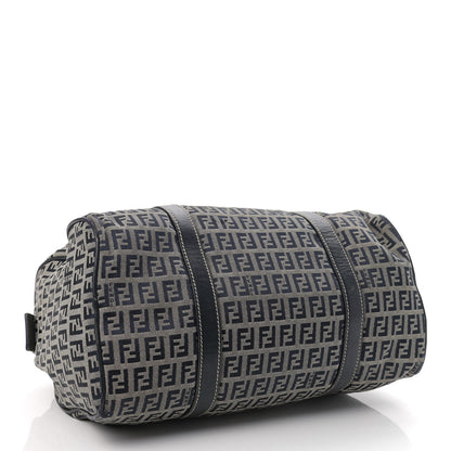 Fendi Zucchino Mini Boston Satchel Navy 4 of 11