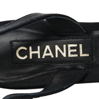 Chanel Lambskin Satin Camellia Slingback Flats 36 White Black 8 of 8