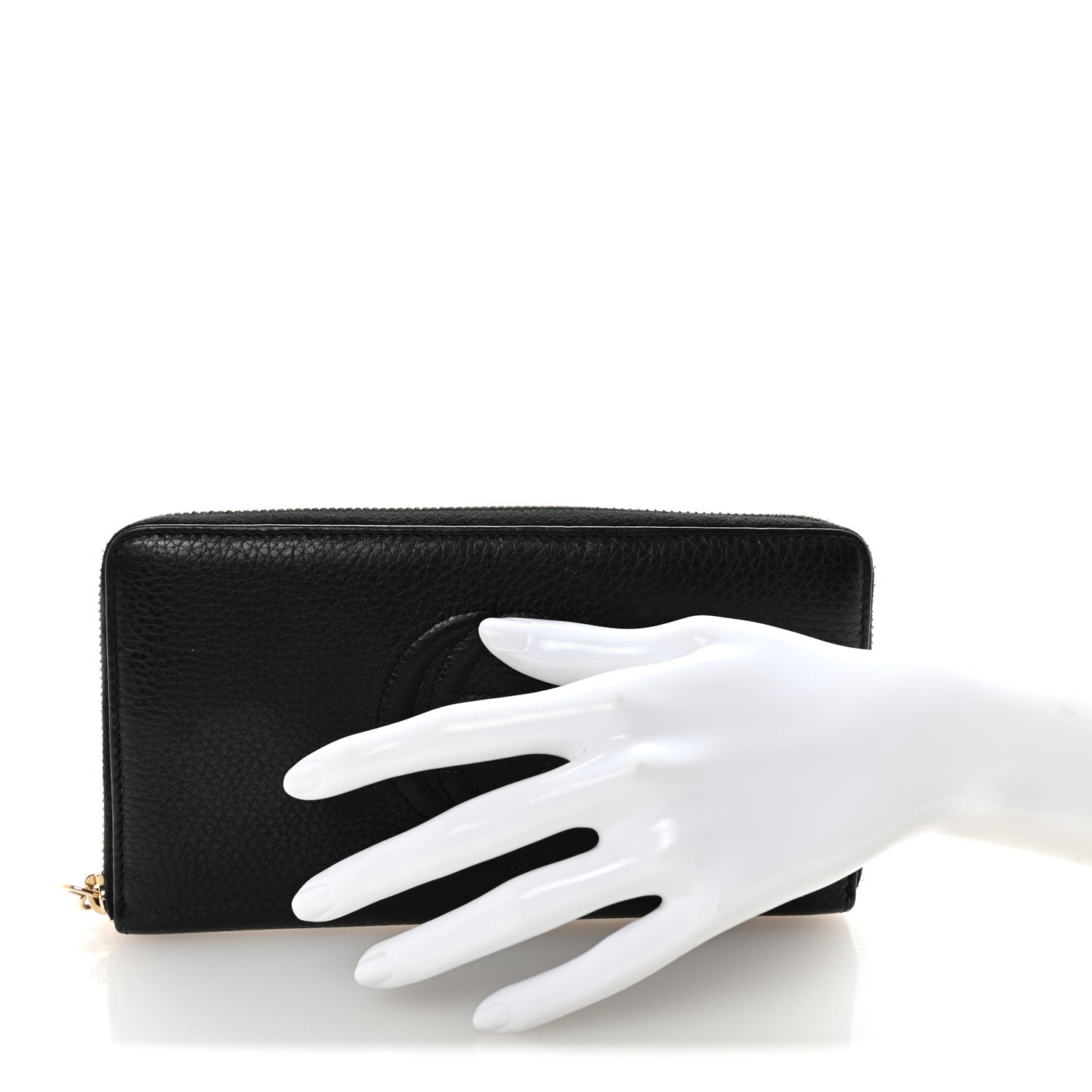 Gucci Pebbled Calfskin Soho Zip Around Wallet Black 2 of 8