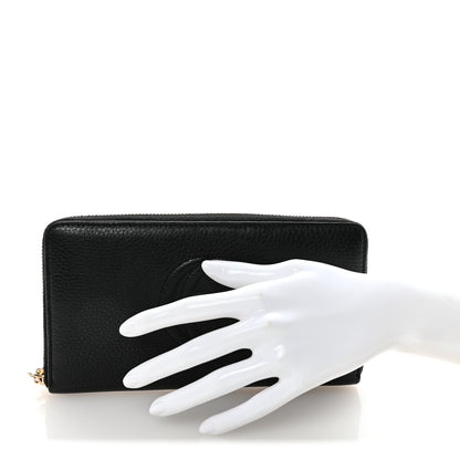 Gucci Pebbled Calfskin Soho Zip Around Wallet Black 2 of 8