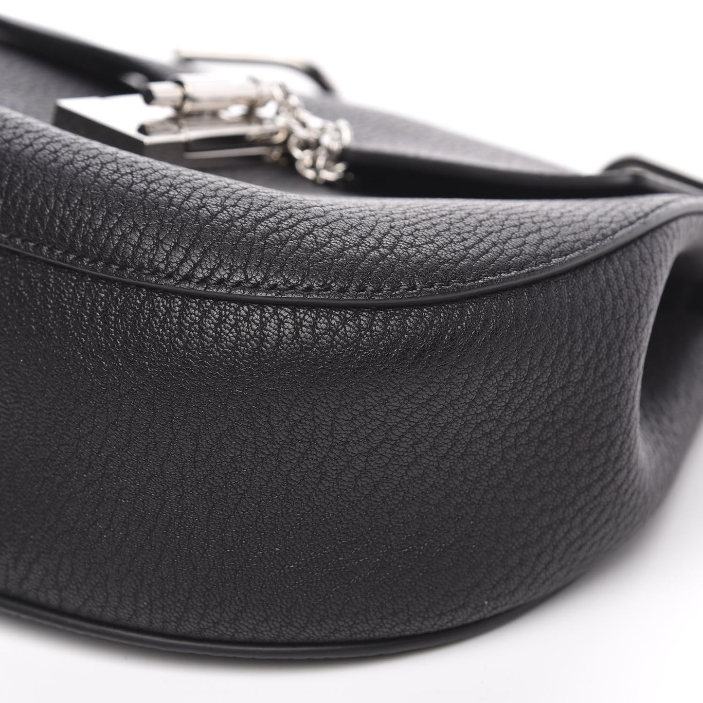 Grained Lambskin Drew Shoulder Bag Black