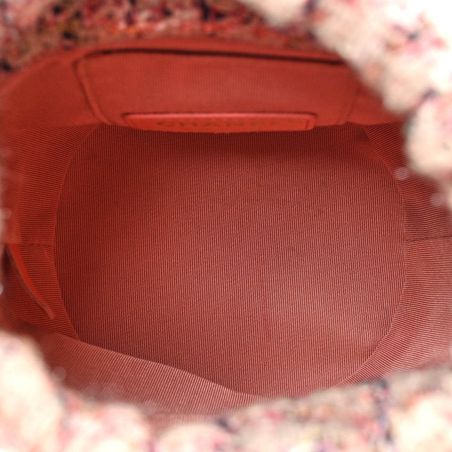 Chanel Calfskin Tweed Small CC Chain Bucket Drawstring Bag Light Pink 5 of 11