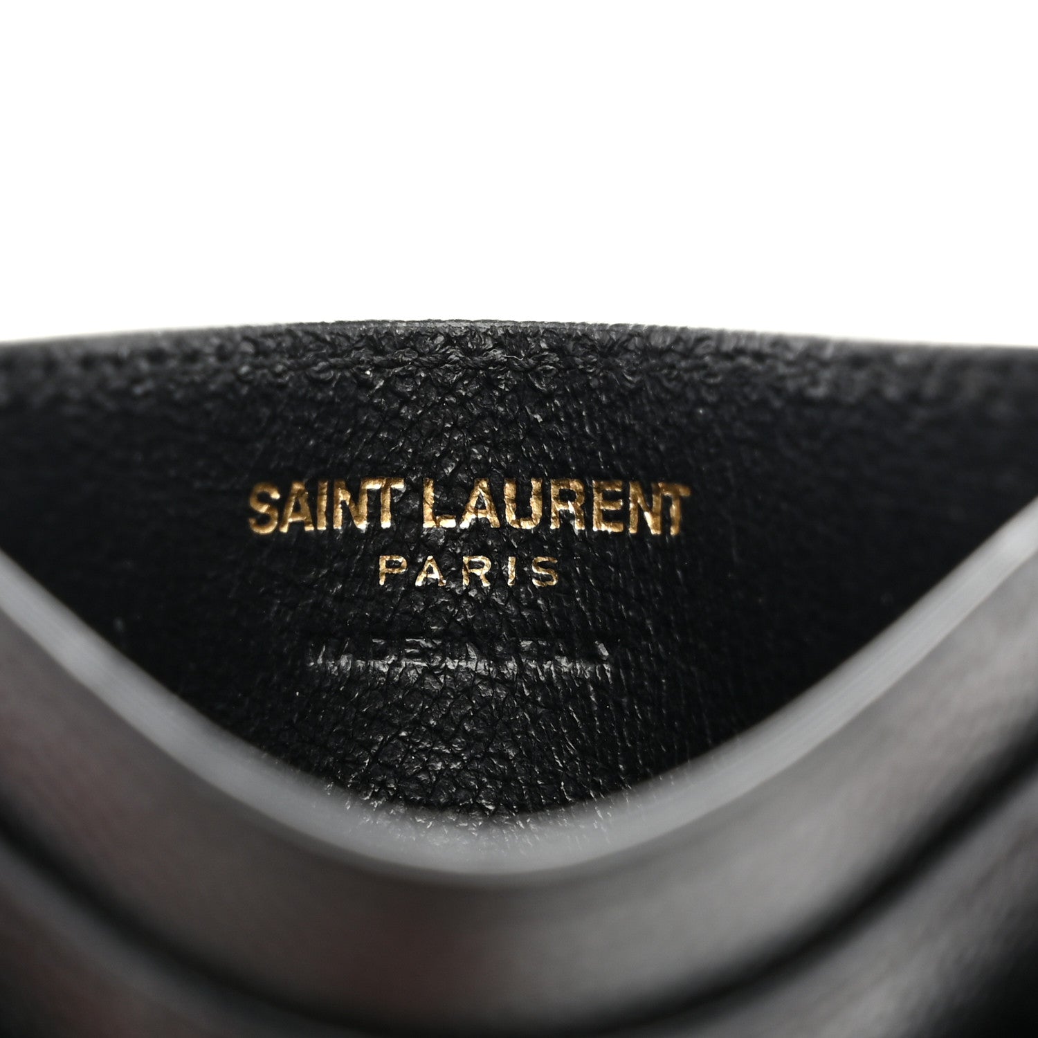 Saint Laurent Grain De Poudre Matelasse Chevron Monogram Credit Card Case Black 6 of 8