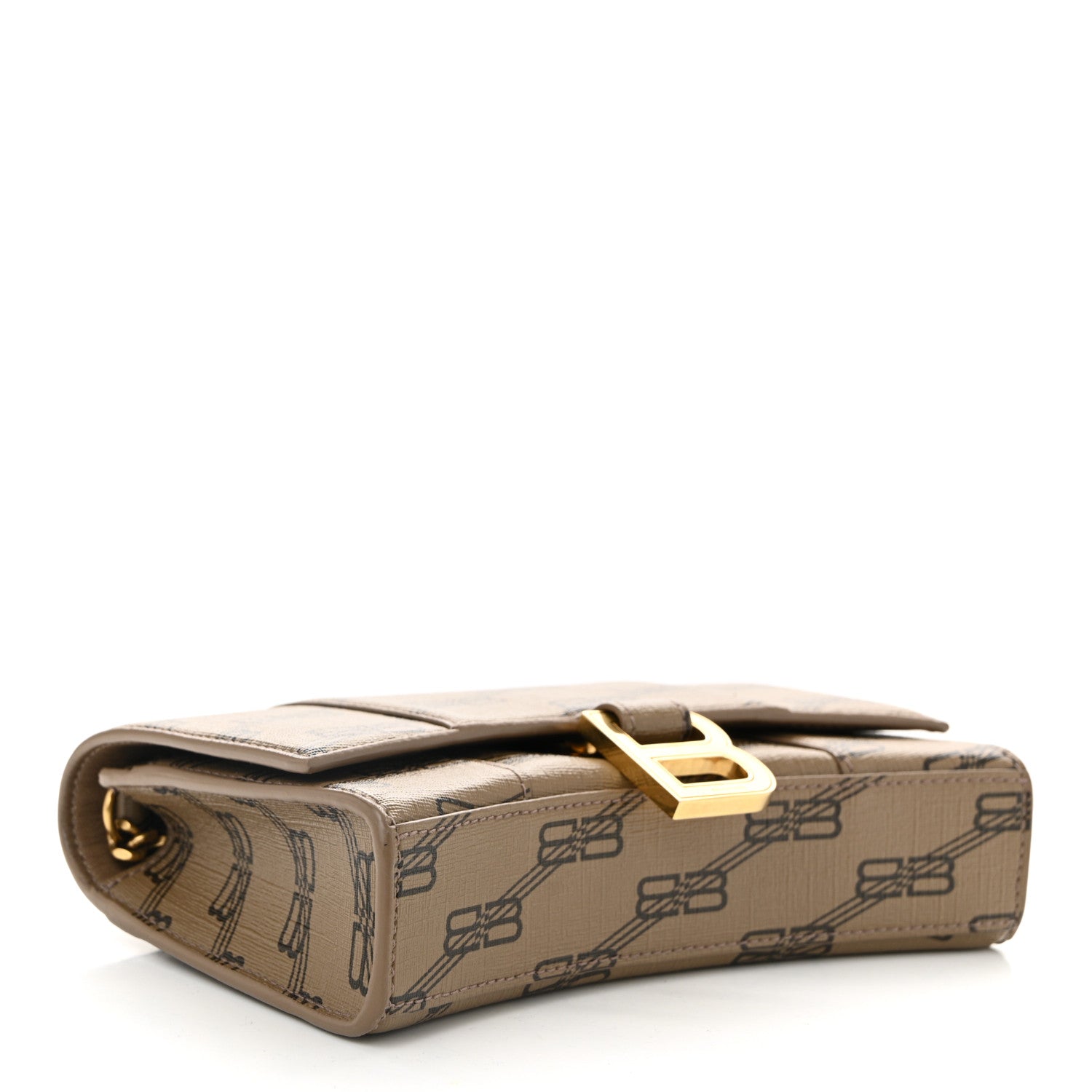 Balenciaga Coated Canvas BB Monogram Hourglass Chain Bag Beige Brown 4 of 9