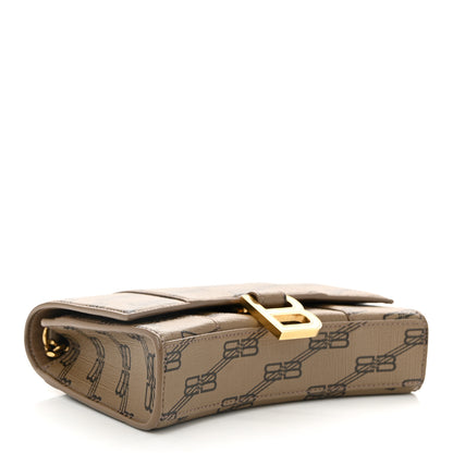 Balenciaga Coated Canvas BB Monogram Hourglass Chain Bag Beige Brown 4 of 9
