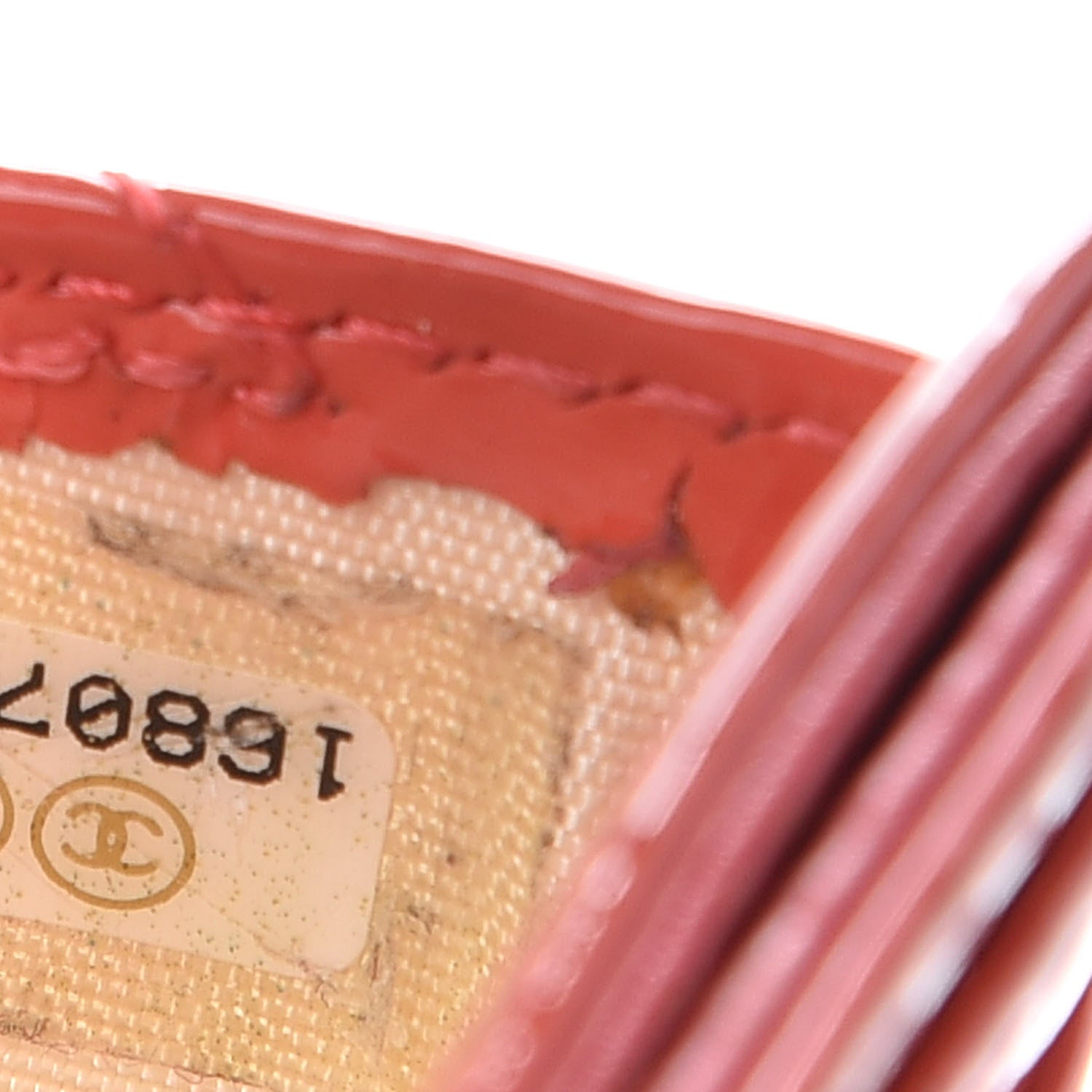 Chanel Patent Calfskin Quilted Card Holder Coral 7 of 8