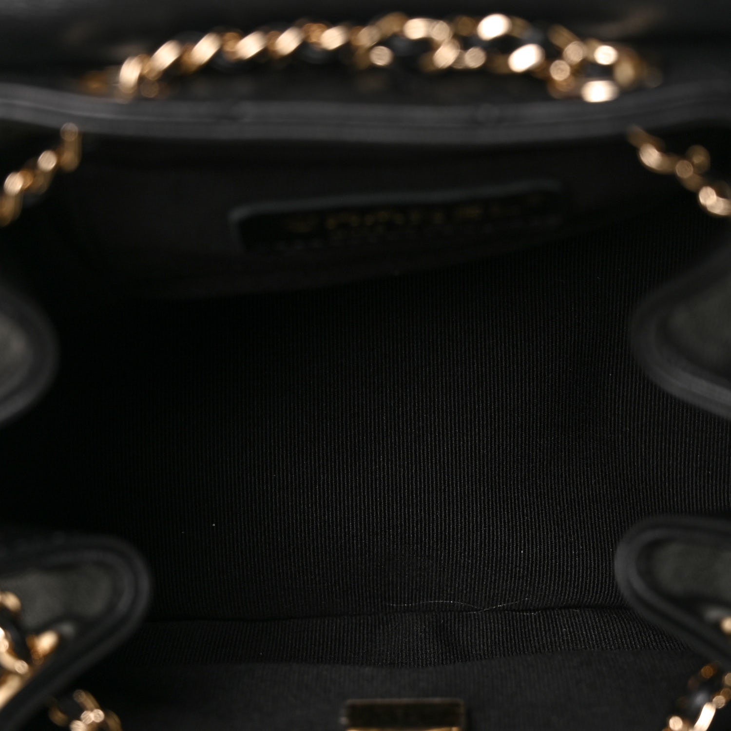 Chanel Lambskin Quilted Small Duma Drawstring Backpack Black 9 of 17