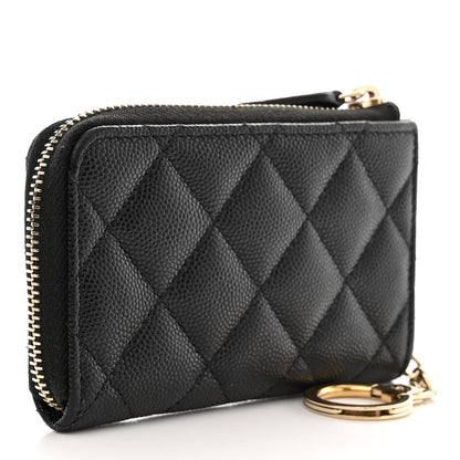 Chanel Caviar Quilted Zipped Key Holder Case Black 3 of 10