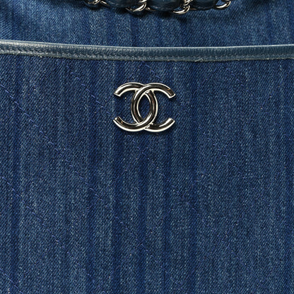 Chanel Denim Quilted Jungle Stroll Hobo Blue 8 of 10