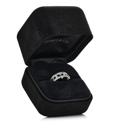 Tiffany Platinum Diamond Weave Band Ring 54 7 6 of 6
