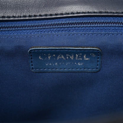 Chanel Lambskin Chevron Quilted Single Flap Navy Blue 6 of 12