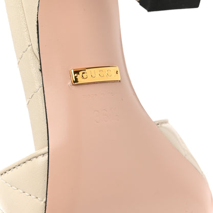 Gucci Nappa Matelasse GG Marmont 75mm Slide Sandals 36.5 Mystic White 6 of 9