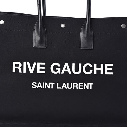 Saint Laurent Linen Calfskin Rive Gauche Tote Black 10 of 10