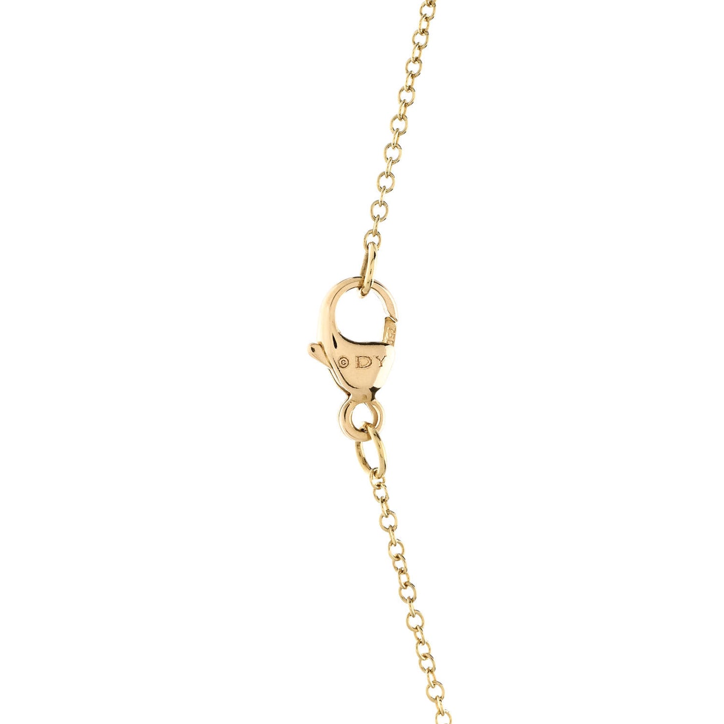18K Yellow Gold Diamond Initial H Charm Necklace
