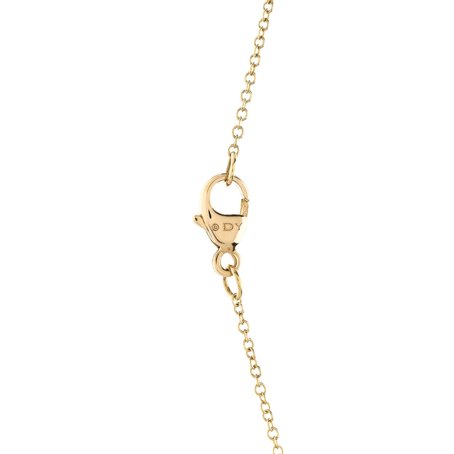 David Yurman 18K Yellow Gold Diamond Initial H Charm Necklace 5 of 6
