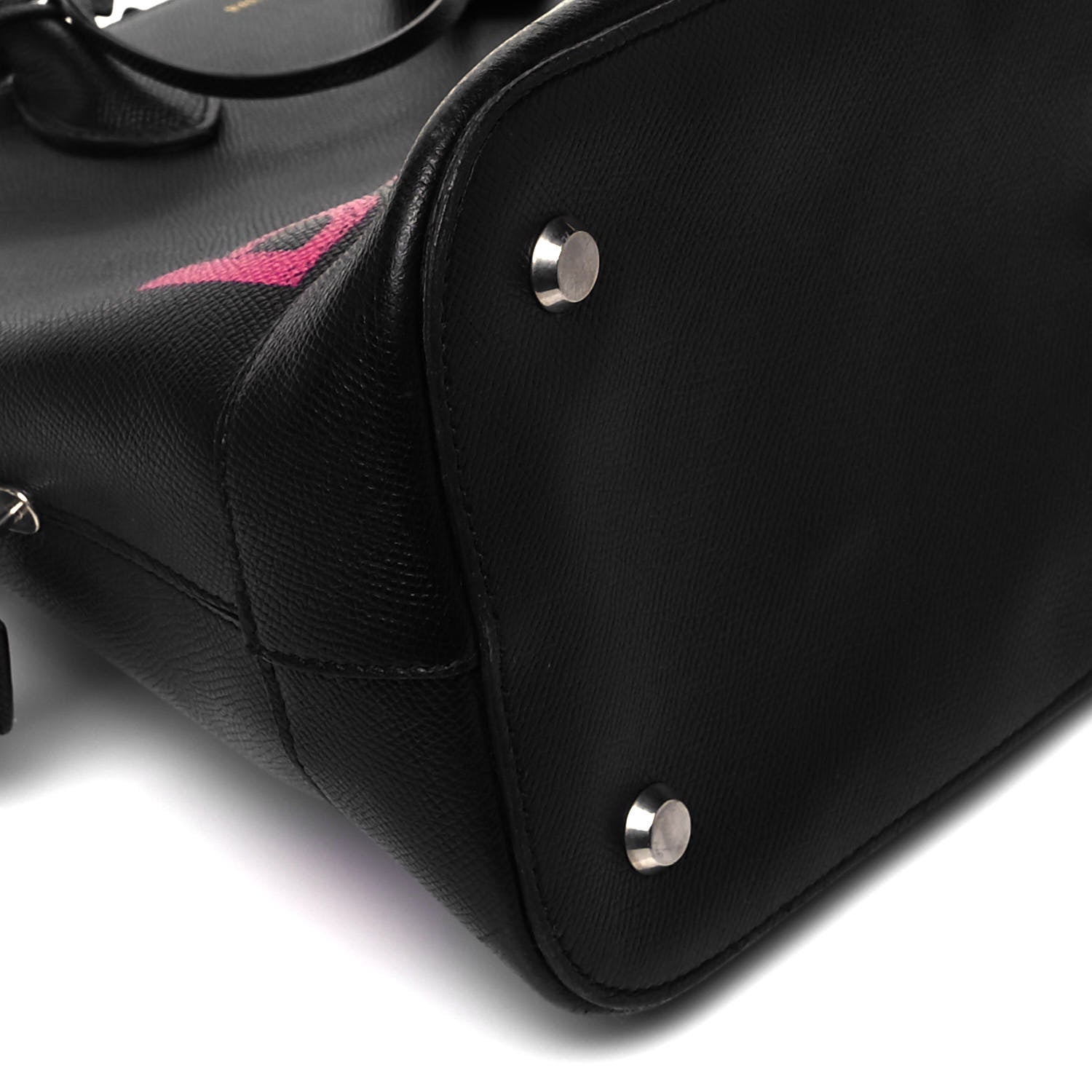Balenciaga Signature Grained Calfskin Logo M Ville Top Handle Bag Black Rose Shocking 5 of 11