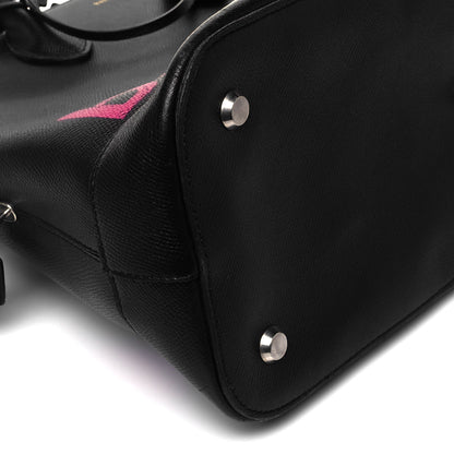 Balenciaga Signature Grained Calfskin Logo M Ville Top Handle Bag Black Rose Shocking 5 of 11