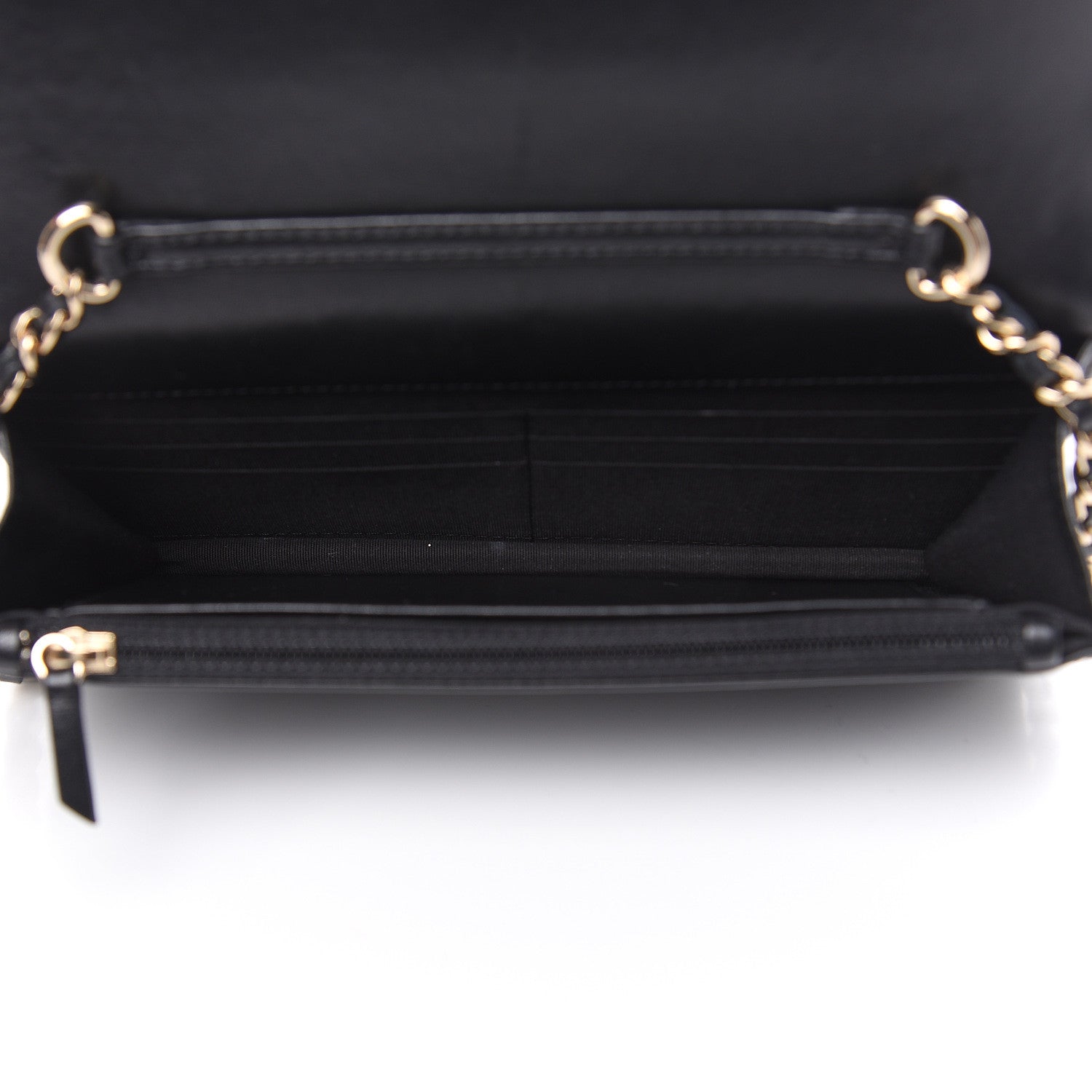 Chanel Lambskin Quilted Pearl Wallet On Chain WOC Black 5 of 14