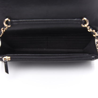 Chanel Lambskin Quilted Pearl Wallet On Chain WOC Black 5 of 14