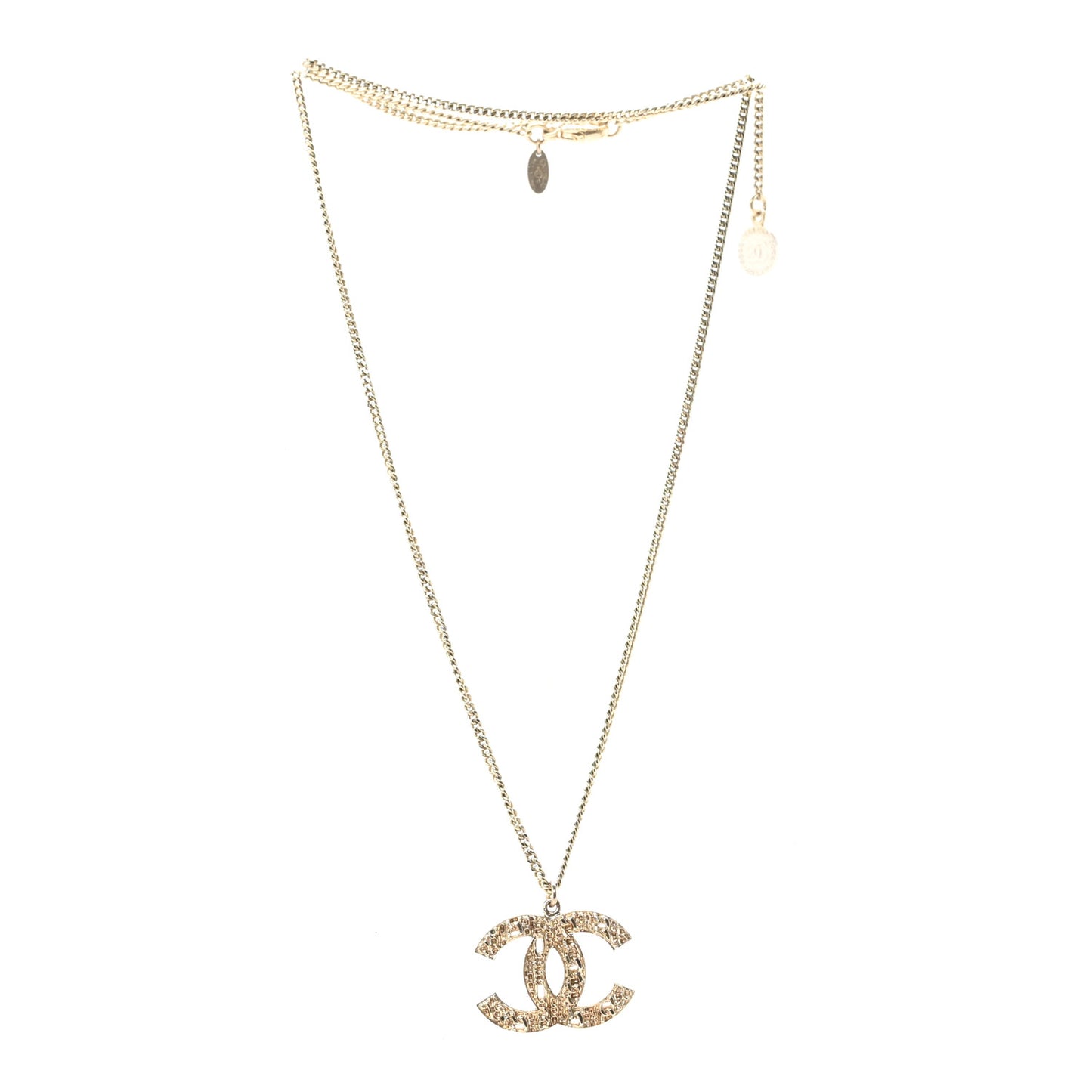 Tweed Effect CC Necklace Gold
