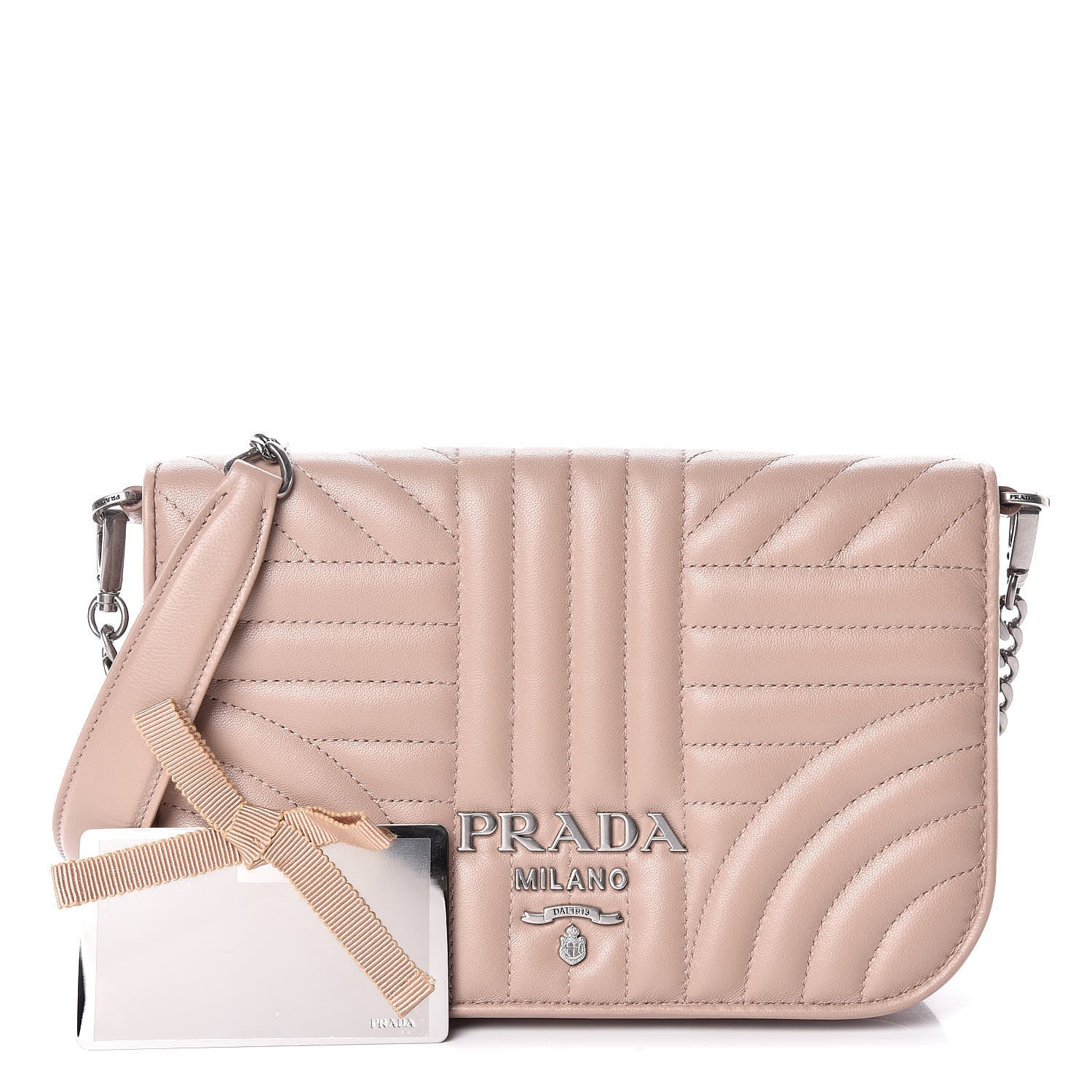 Prada Nappa Impunture Small Diagramme Crossbody Bag Cipria 1 of 8