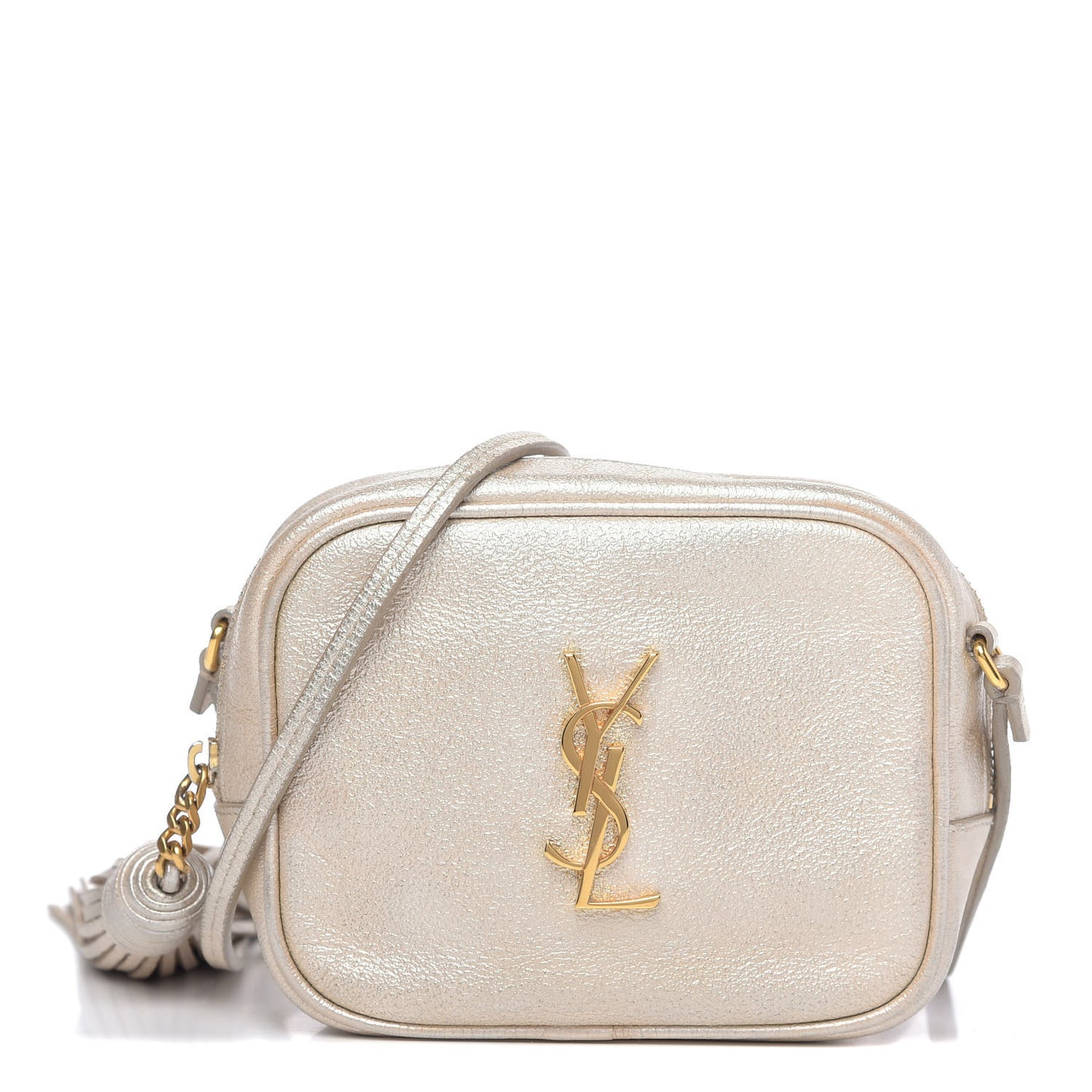 Metallic Calfskin Monogram Blogger Bag Gold