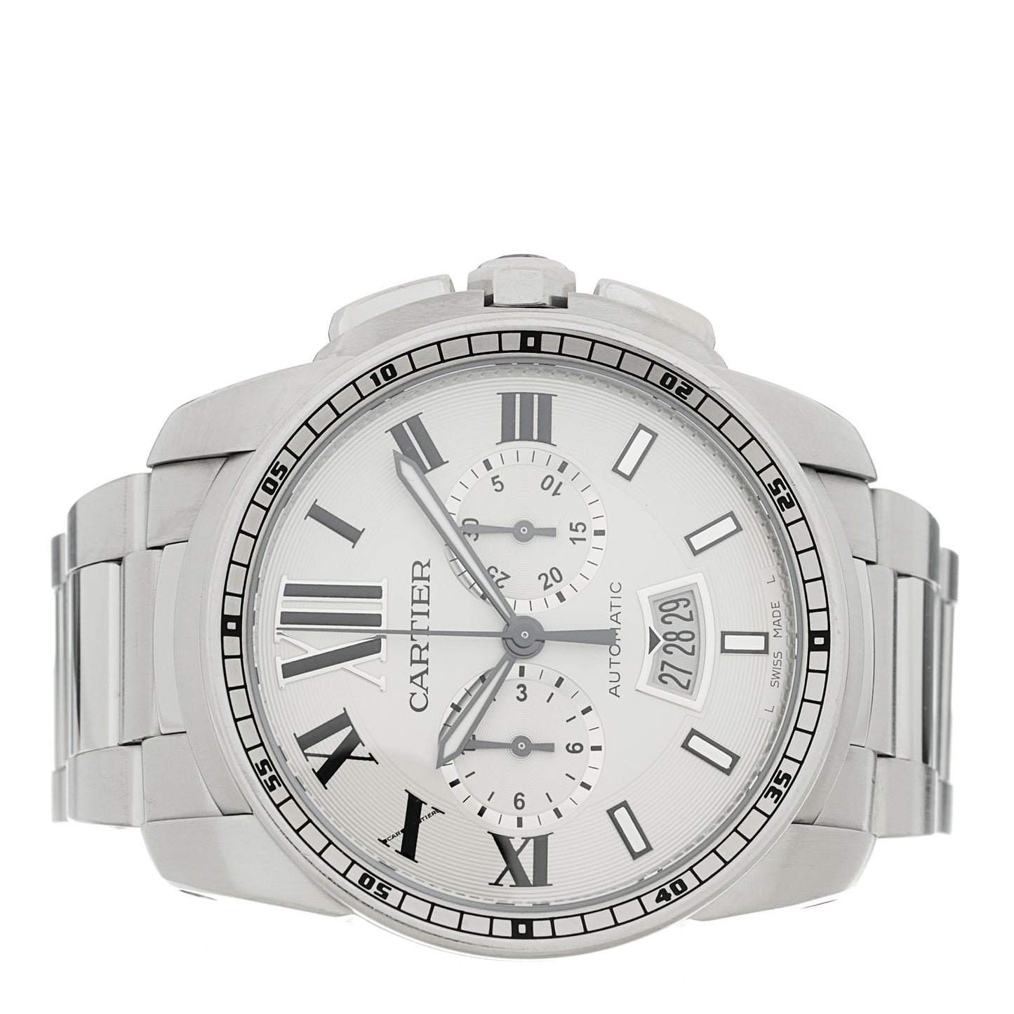 Stainless Steel 42mm Calibre de Cartier Chronograph Automatic Watch